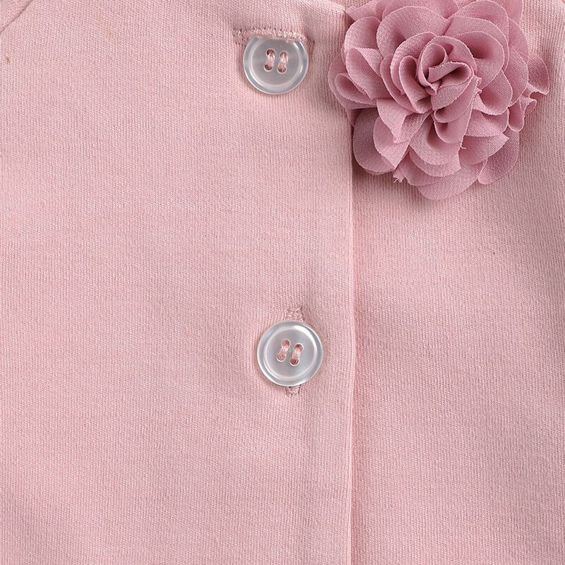 Girls Medium Pink Long Sleeve Cardigan image number 2